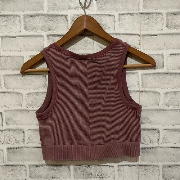 Offline by Aerie recharge least support crop top bra maroon stone Large - Picture 2 of 4